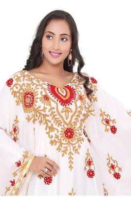 Moroccan Dubai Kaftan Evening Royal Blue Georgette Aari Stone Work  2