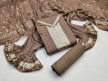Brown sequins cotton silk salwar 1