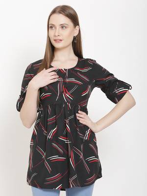 Black printed crepe tunics 1