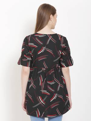 Black printed crepe tunics 2