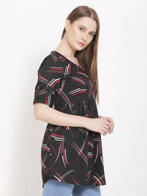 Black printed crepe tunics 3