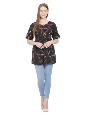Black printed crepe tunics 4