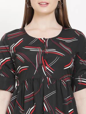 Black printed crepe tunics 5