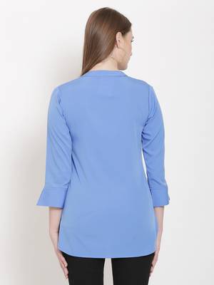 Sea-green embroidered crepe tunics 2