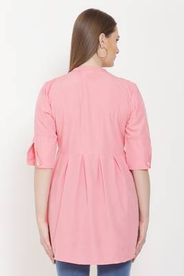 Peach embroidered crepe tunics 2