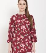 Maroon printed crepe tunics