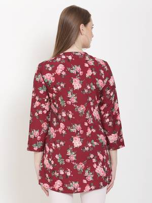 Maroon printed crepe tunics 2