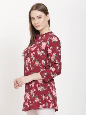 Maroon printed crepe tunics 3