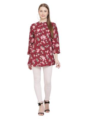 Maroon printed crepe tunics 4