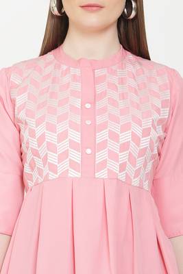 Peach embroidered crepe tunics 5
