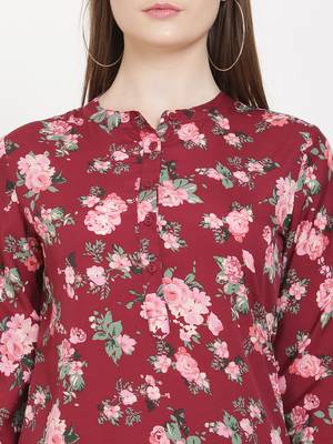 Maroon printed crepe tunics 5