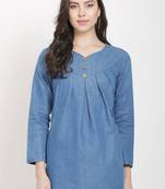 Blue printed denim tunics