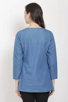 Blue printed denim tunics