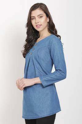 Blue printed denim tunics 3