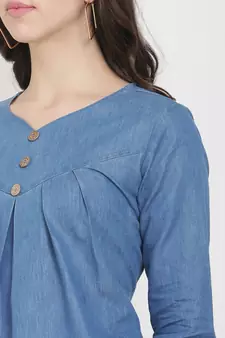 Blue printed denim tunics