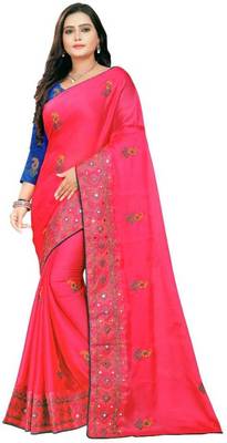 Women's  Heavy Moss Chiffon.. Saree with Blouse Pie 1
