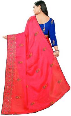 Women's  Heavy Moss Chiffon.. Saree with Blouse Pie 2