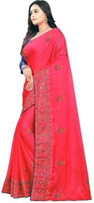 Women's  Heavy Moss Chiffon.. Saree with Blouse Pie 3