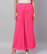 Myshka Women's Pink Solid Na Polyester Na  Palazzo