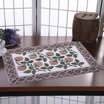 Texstylers Washable 100% Cotton Placemats Set of 6 Dining Table Place Mats 1