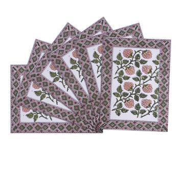 Texstylers Washable 100% Cotton Placemats Set of 6 Dining Table Place Mats 2