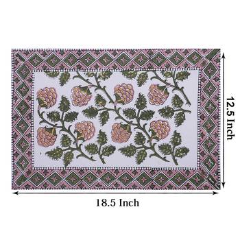 Texstylers Washable 100% Cotton Placemats Set of 6 Dining Table Place Mats 3