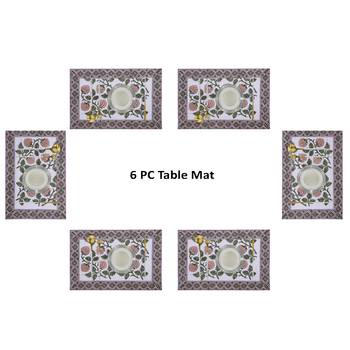 Texstylers Washable 100% Cotton Placemats Set of 6 Dining Table Place Mats 4