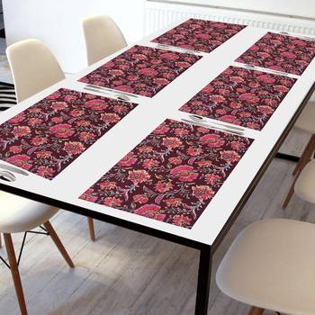 Texstylers Washable 100% Cotton Placemats Set of 6 Dining Table Place Mats 1