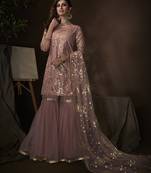 Pink embroidered net salwar
