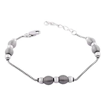 Black Oxidised Silver Bracelete-BR069 1