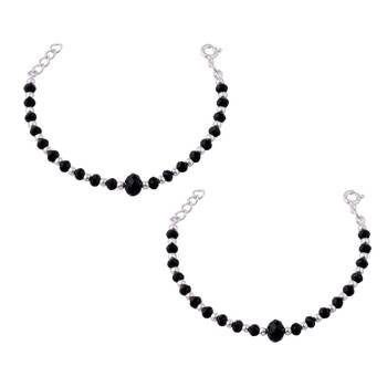 Nazar Black Beads Silver Bracelet- BRNZ014 1