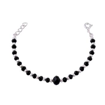 Nazar Black Beads Silver Bracelet- BRNZ014 2