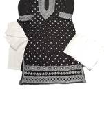 Black embroidered georgette georgette-kurtis
