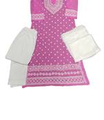 Pink embroidered georgette georgette-kurtis