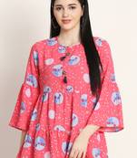Pink printed crepe tunics