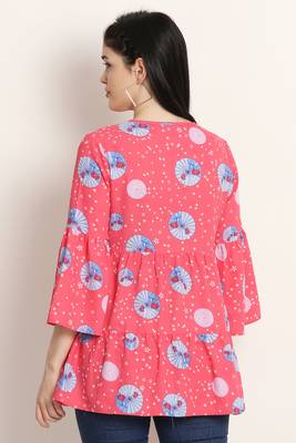 Pink printed crepe tunics 2
