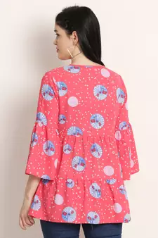Pink printed crepe tunics