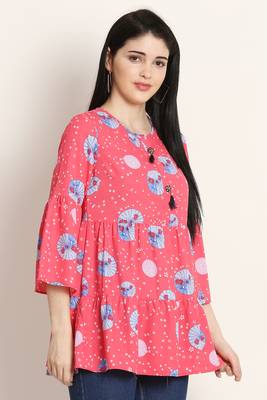 Pink printed crepe tunics 3