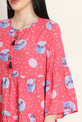 Pink printed crepe tunics 5