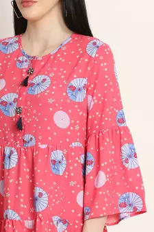 Pink printed crepe tunics