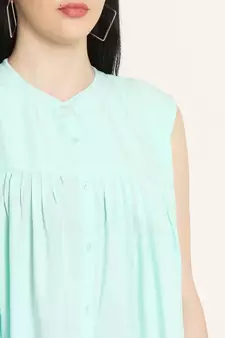 Sky-blue plain crepe tunics