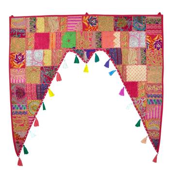 Patchwork Design Cotton Hand Embroidery Door Valances Home Decorative Door Hanging 1