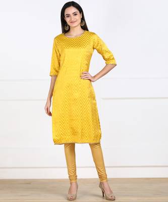 SWAGG INDIA Womens Wear Yellow Banarsi Brocade with Cotton Lining 1