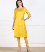 SWAGG INDIA Womens Wear Yellow Banarsi Brocade with Cotton Lining