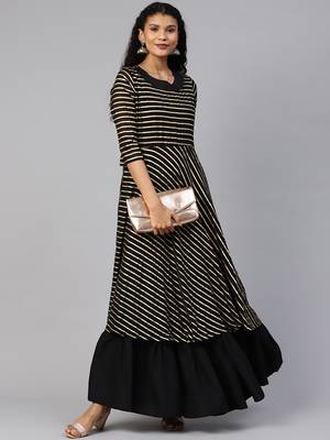 Black printed georgette ethnic-kurtis 4