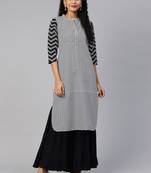 Black printed crepe ethnic-kurtis
