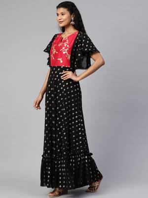 Black printed georgette ethnic-kurtis 3
