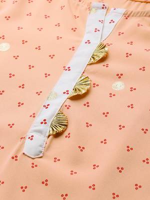Peach printed crepe ethnic-kurtis 5