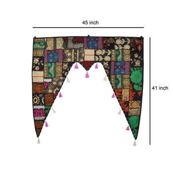 Home Decorative Cotton Hand Embroidery Bohemian Style Door Valances Door Decor 4