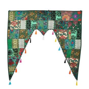 Door Hanging for Home Decorative Patchwork Hand Embroidery Cotton Door Valances Door Decor  1